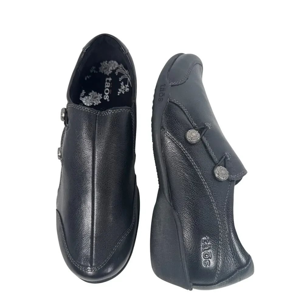 Taos Encore Casual Shoes‎ Slip On Womens 9.5 Black Leather Artisan